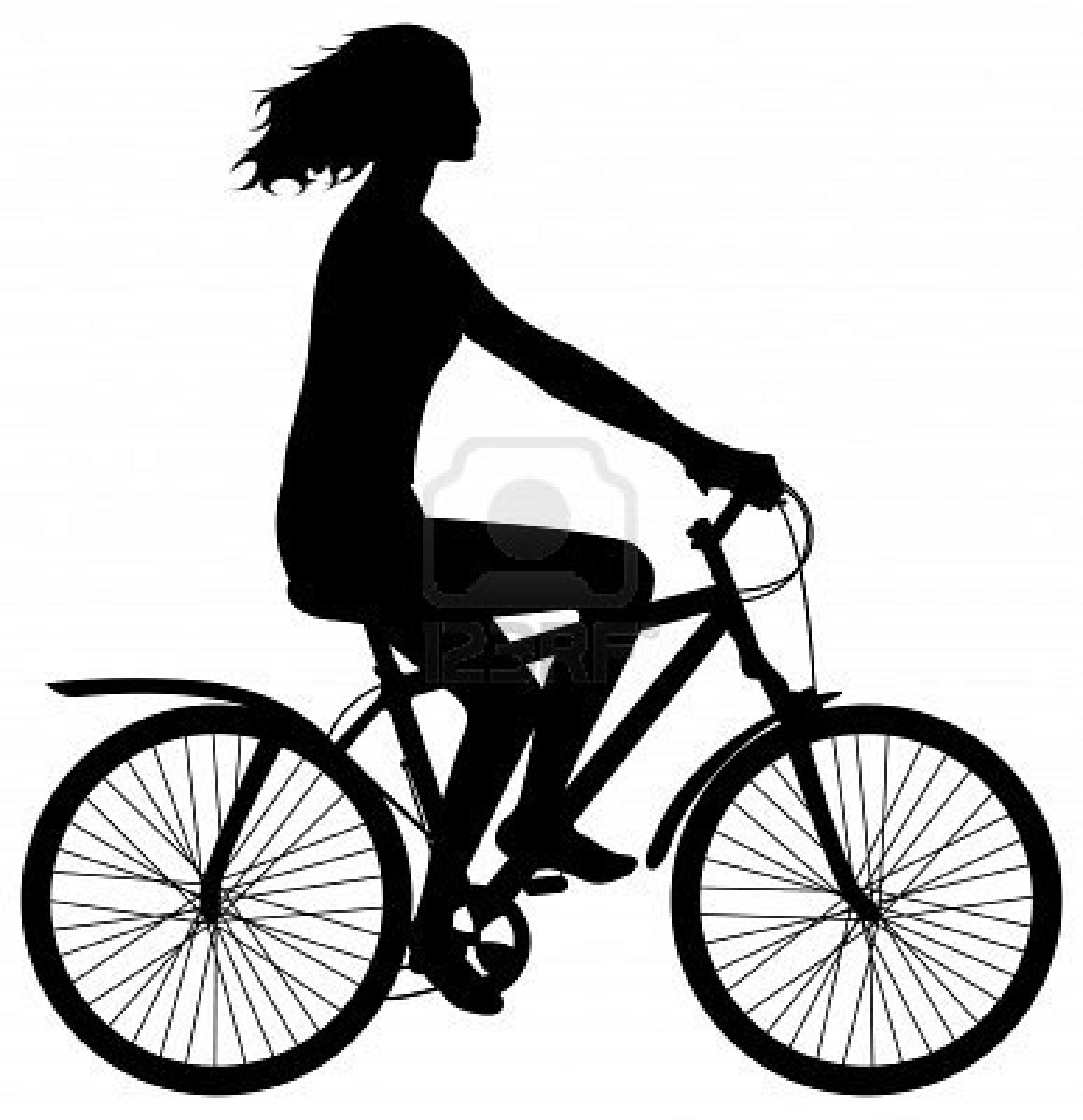 free clip art woman on bicycle - photo #10